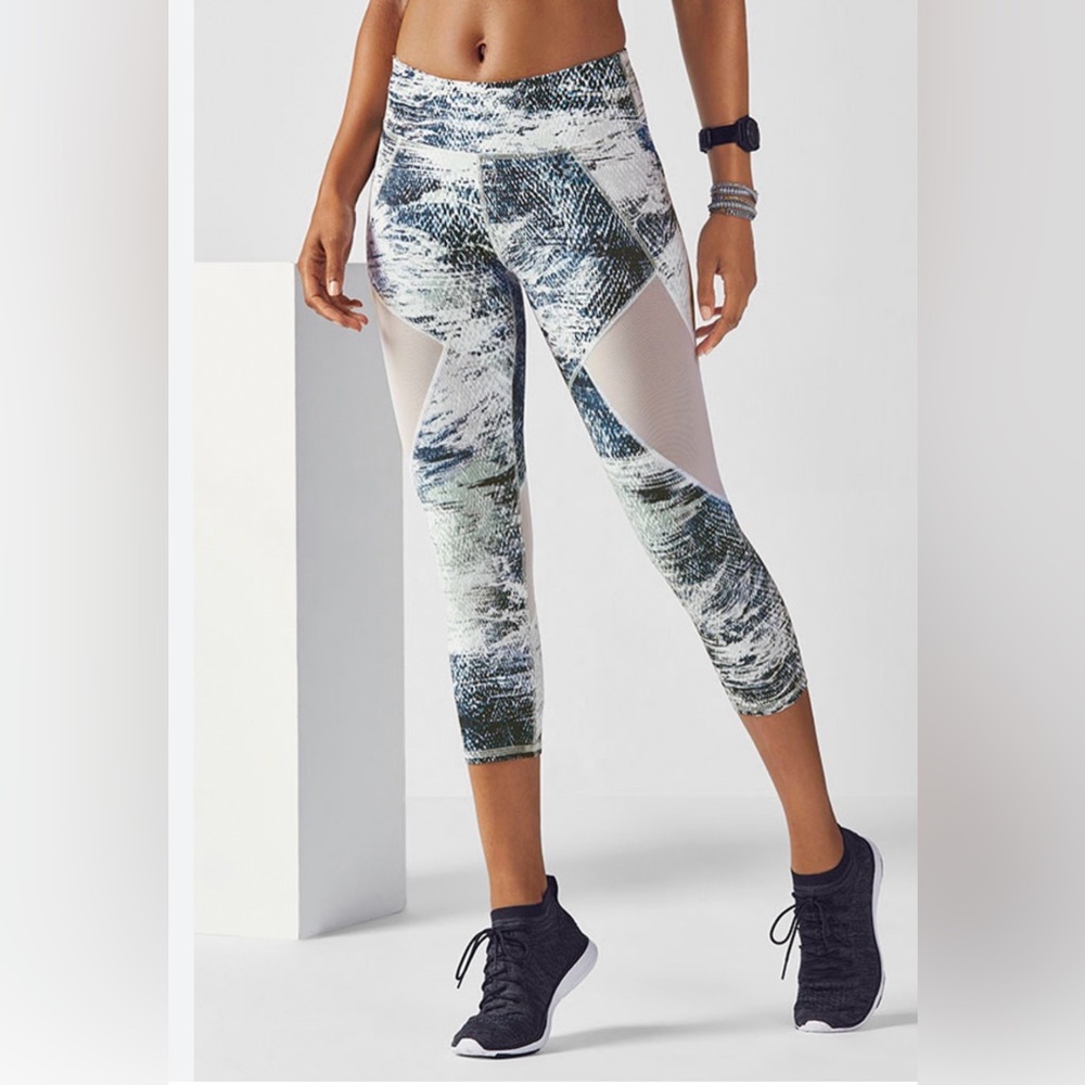 Fabletics Mid-Rise Mesh Powerhold® “Salar” Capri Leggings